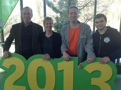 von links nach rechts: Friedrich Ostendorff (Direktkandidat Grüne Kreis Coesfeld), Maria Klein-Schmeink (Münster), Hermann Stubbe (Kreis Steinfurt), Alexander Ringbeck (Kreis Warendorf)